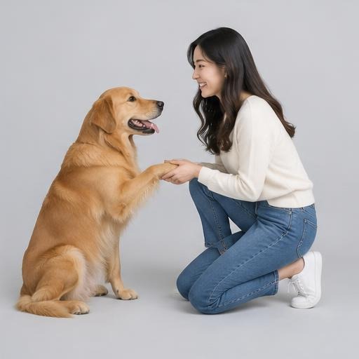 狗狗 主人與寵物自然互動風格示意