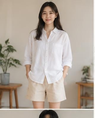 日系柔光與自然膚質的個人寫真・AI 風格示意，非真實團隊照片